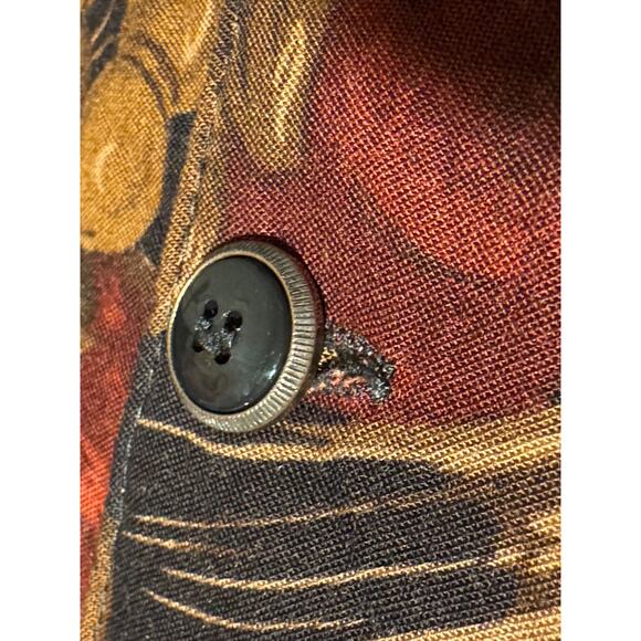 VTG On The Verge Fall Harvest Vest Button V-Neck Multicolor Made In USA - Size L - Picture 4 of 6